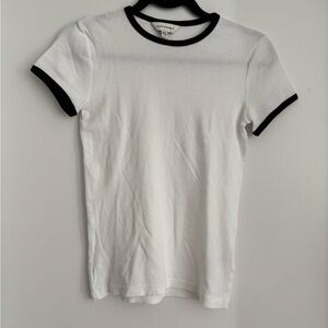 Club Monaco White Tee with Black Accents